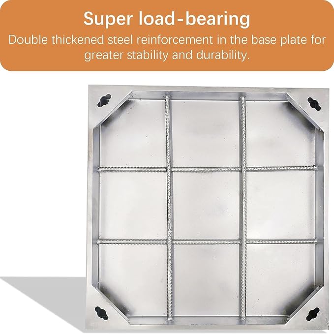 24x24 in Invisible Stainless Steel Manhole Cover and Frame - Image 4