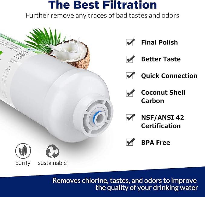 Membrane Solutions T33 Inline Water Filter, Post-Carbon Filter - Image 4