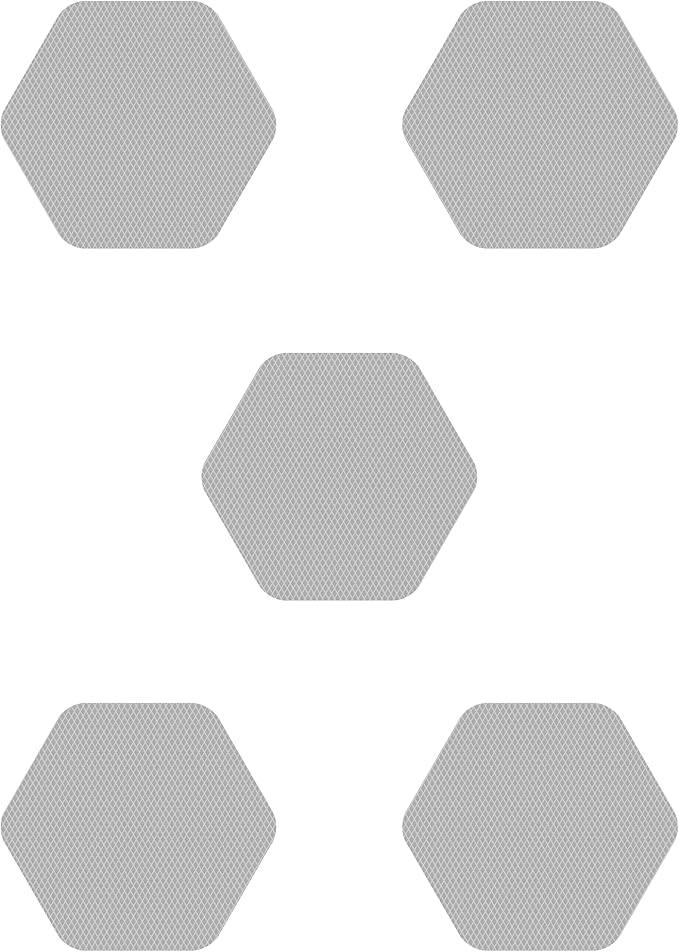 Kahuna Grip Bathtub Bath and Shower 5¼" Hexagon Non-Slip Traction Treads (Clear)