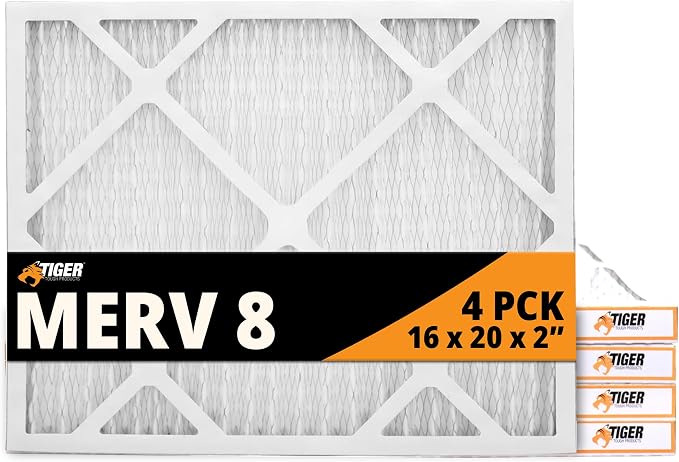 Tiger Tough 16x20x2 Air Filter MERV 8 MPR 600-800, High-Performance Pleated by TIGERTOUGHPRODUCTS