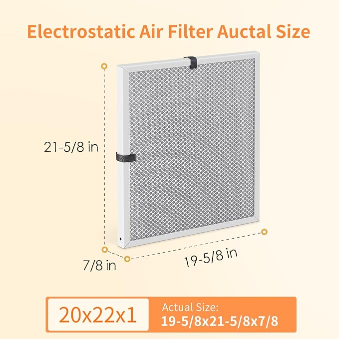 2-Pack 20x22x1 MERV 8 Reusable & Washable Electrostatic Air Filters - Image 2