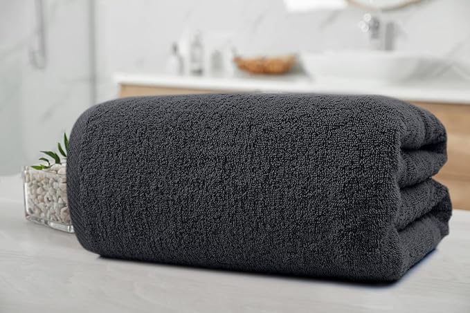 DAN RIVER Pack of 1 Bath Sheet 40x80 Inches, Extra Large Bath Towels Oversized, Absorbent Cotton Towels for Bathroom - Dark Gray