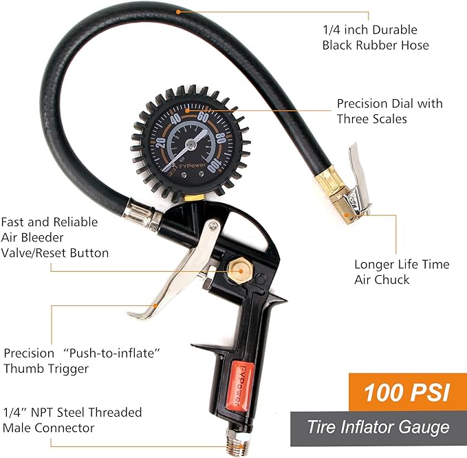 22 Pieces Air Compressor Accessories kit, 3/8 inch x 50 ft Hybrid Air Hose Kit - Image 2