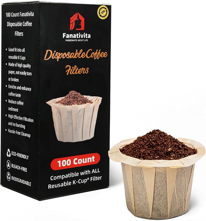 100 Count Fanativita K Cup Coffee Filters Disposable by Fanativita