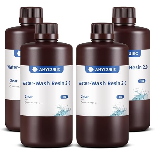 ANYCUBIC Water Washable 3D Printer Resin 2.0 Bundle, 405nm High Precision by ANYCUBIC