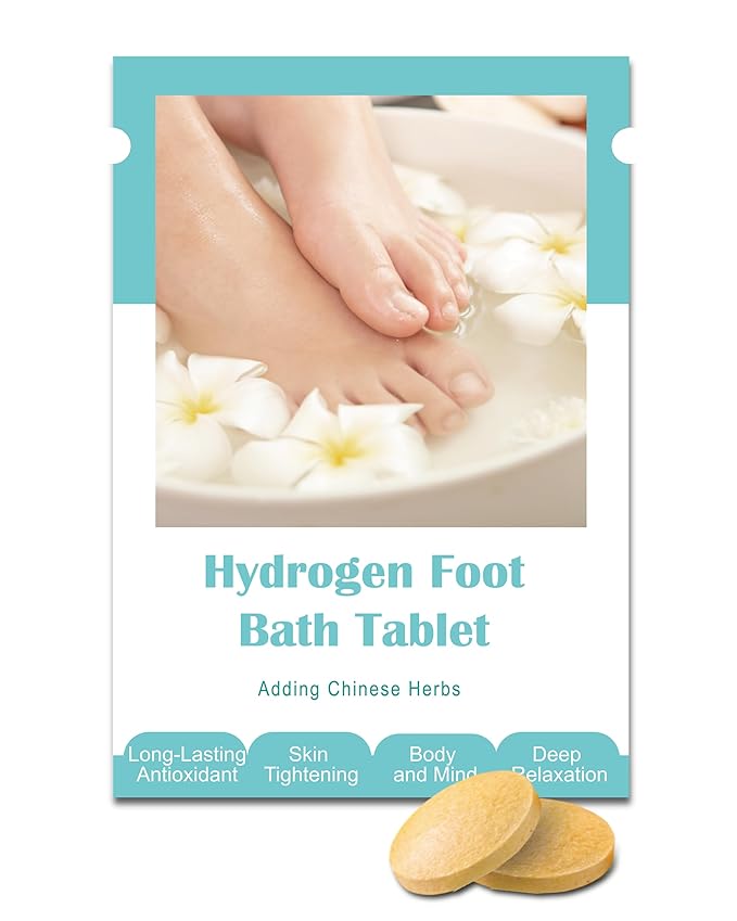 Hydrogen Foot Soak Effervescent Tablets 6 Pack | Ginger & Mugwort Herb Foot Bath, Relaxing Spa Pedicure Care | Improves Circulation, Soothes Tired Feet, Softens Calluses, Controls Odor