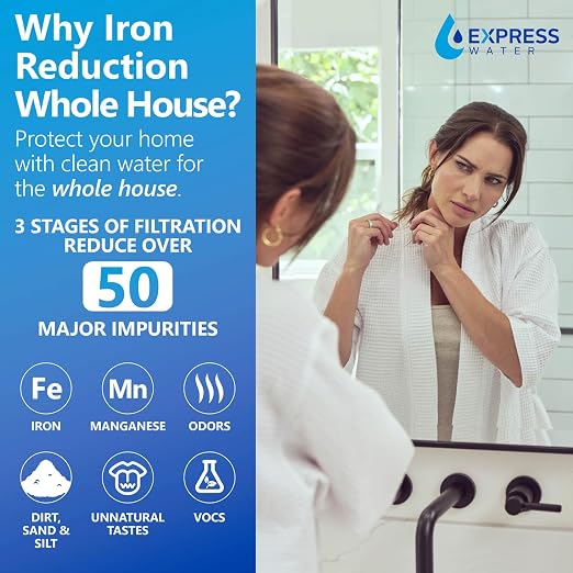 Express Water Whole House Water Filter System | IRON & MANGANESE | 3 Stage Full - Image 3