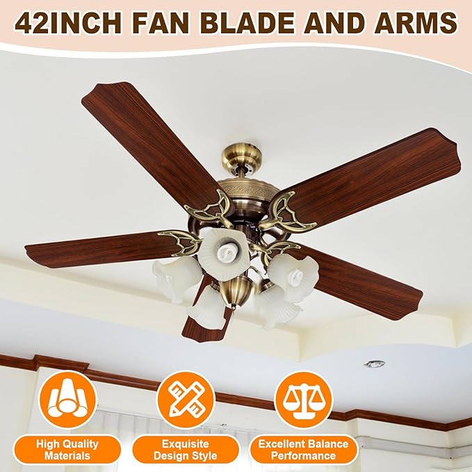 Yaocom 10 Pack 16.54" Ceiling Fan Replacement Blades and Blade Arms Kit - Image 5