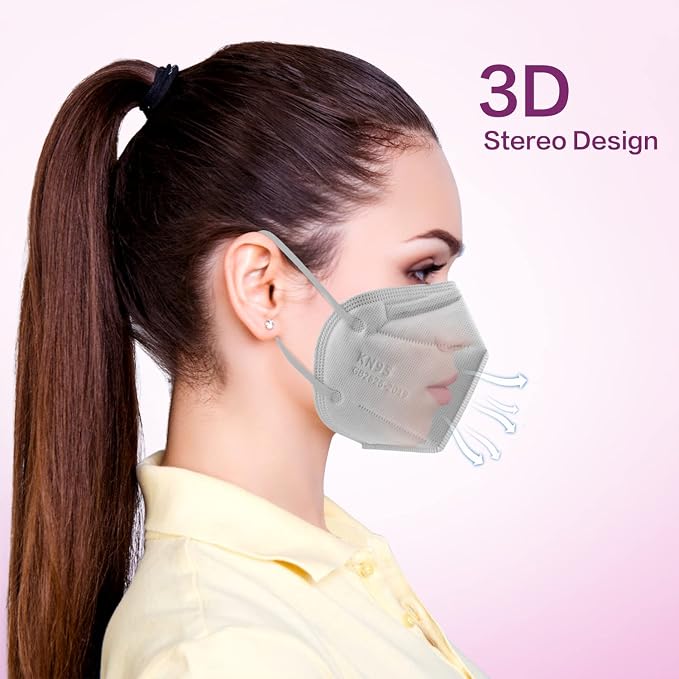 Miuphro KN95 Face Mask, 5-Layer Design Cup Dust Safety KN95 Masks 25 Pack - Image 5