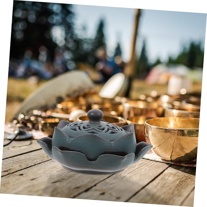 Vintage Ceramic Lotus Incense Holder Aroma Burner - Image 6