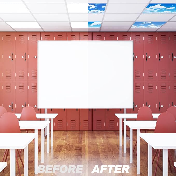 Amylove 4 Pcs Fluorescent Light Covers Classroom Ceiling Panels Light Filters - Image 5