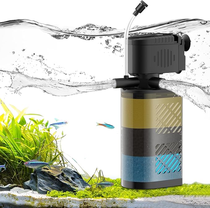 Aquarium Filter for 20-60 Gallon Tanks, Internal Fish Tank Filter, Powerful by Devopet