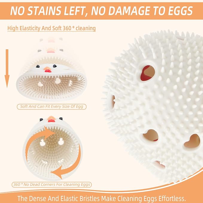 2PCS Silicone Egg Cleaner for Fresh Eggs, Egg Washer for Fresh Eggs, Egg - Image 5