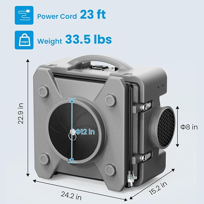 CADPXS Shield-550 Negative Machine Airbourne Cleaner HEPA Scrubber Water Damage - Image 6