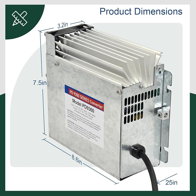 PD9360 Power Converter replacement-9300 Series Converter, 60Amp 120V to 12V RV - Image 2