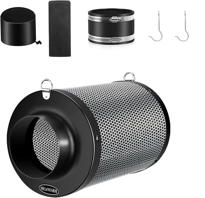 MELONFARM Air Filtration Kit 4", Built-in 14cm Fan Low Nois Carbon Filter by MELONFARM