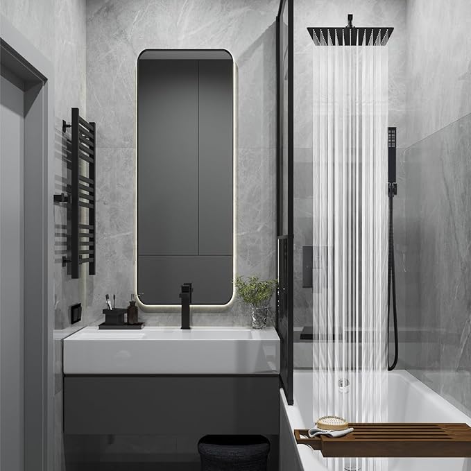 Midanya Rain Shower System with Tub Spout,Tub Shower Faucet Set with rainfall Shower Head and Handheld Spray,Wall Mount Tub Shower Combo Rough-in Valve Included,8 Inch Matte Black