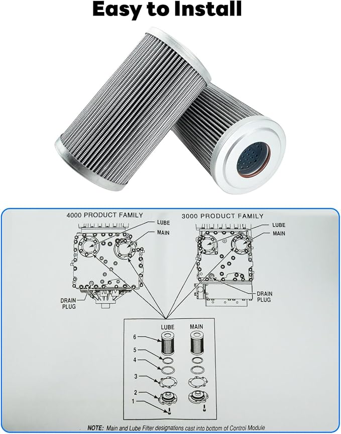 Transmission Filter Kit Fits for Allison 3000-4000, 6 Inch Includes Gaskets and - Image 4