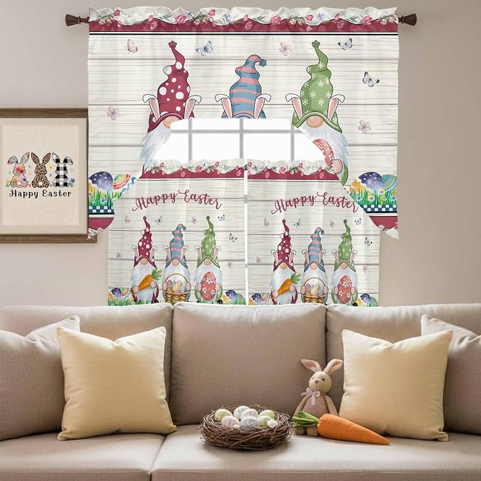 Swag Valance Curtains, Happy Easter Gnomes - Image 5