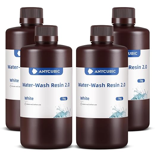 ANYCUBIC Water Washable 3D Printer Resin 2.0 Bundle, 405nm High Precision by ANYCUBIC