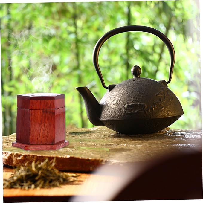 2pcs Hexagonal Wooden Incense Holder Rustic Finish Decorative Burner - Image 6