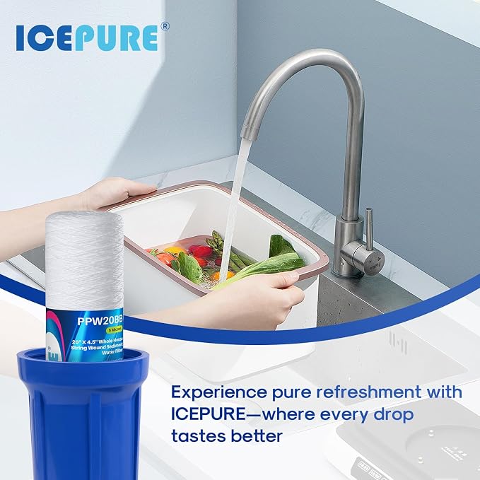 ICEPURE 5 Micron 4.5" x 20" Whole House String Wound Sediment Water Filter - Image 7