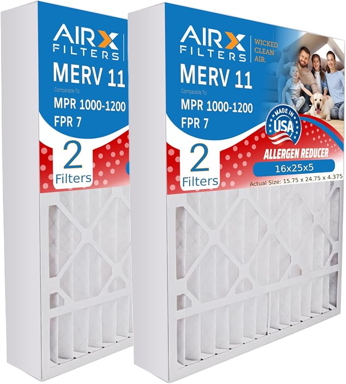 AIRX FILTERS WICKED CLEAN AIR. 16x25x5 Air Filter MERV 11 Compatible by AIRXFILTERSWICKEDCLEANAIR