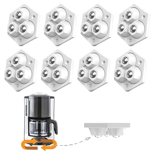 8 Pack Appliance Sliders for Kitchen Appliances, Self Adhesive Mini Caster by YadklDrnE