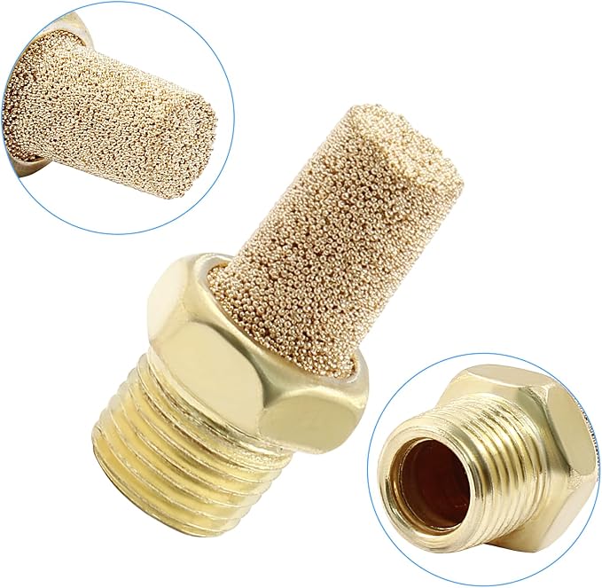 10 Pack 1/8" Male Thread Pneumatic Brass Exhaust Muffler Filter Air Pneumatic - Image 3