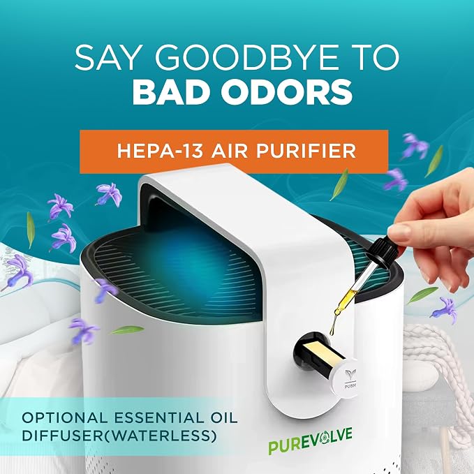 HEPA-13 Air Purifier with Essential Oil Diffuser, - Image 2