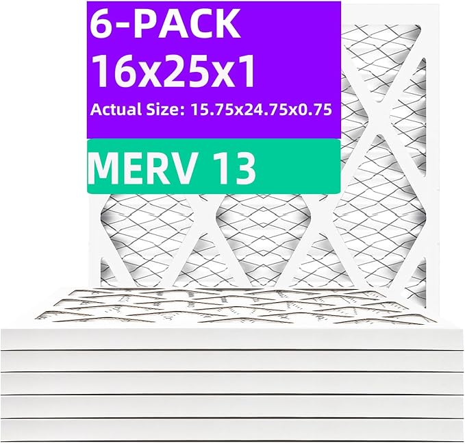 16x25x1 MERV 13 Pleated Air Filter MPR 1900 & FPR 10, Furnace Air Filters by Qingzhug