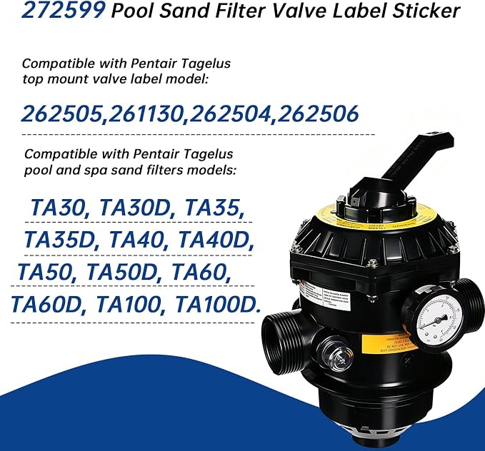Pool Sand Filter Valve Label Sticker - Image 4