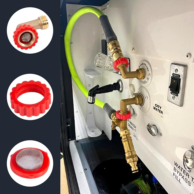 Lead-Free Brass 90 Degree Hose Saver, 90°Hose Elbow Fitting Quick Swivel - Image 4