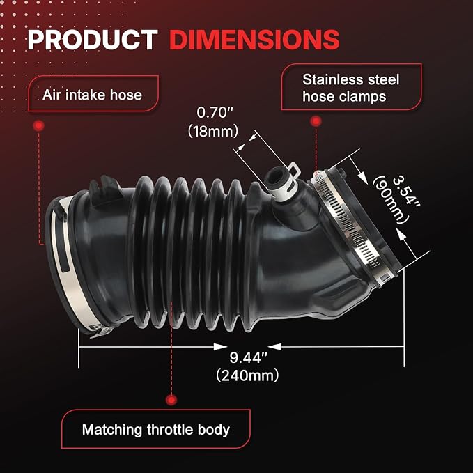 17228-5J6-A00 Air Cleaner Intake Hose Tube - Image 4