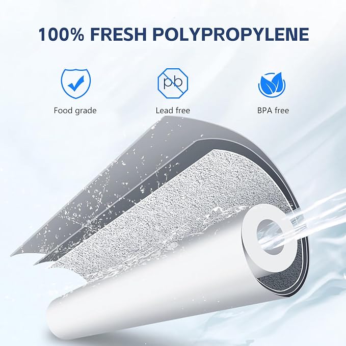 BLUERISE 5 Micron 10" x 2.5" Water Filter Replacement Whole House Sediment Home - Image 3