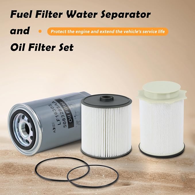 Fuel Filter Water Separator and Oil Filter Set Fit - Image 2