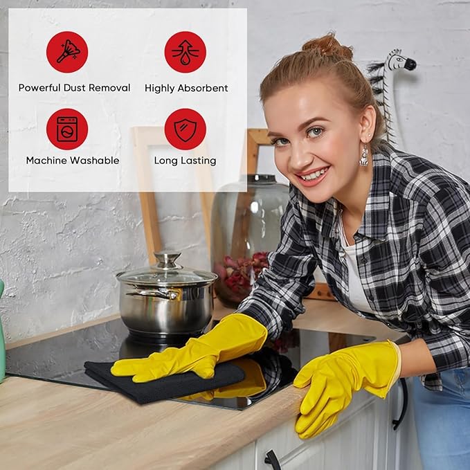 AIDEA Microfiber Cleaning Cloth 150 Pack, Microfiber Towels for Cars, Soft & Absorbent Cleaning Rags, Premium Lint Free Shop Towels for House, Kitchen, Car, 12inx16in
