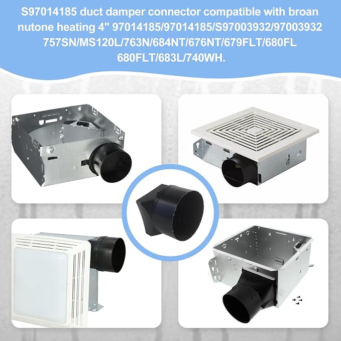 S97014185 for Broan 4" Damper/Duct Connector, Fits for Broan Various Models - Image 7