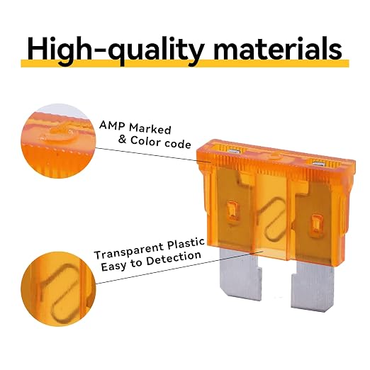 100 Pack Auto Fuses 5 AMP ATC/ATO Standard Regular Fuse Blade 5A Car Truck Boat - Image 3