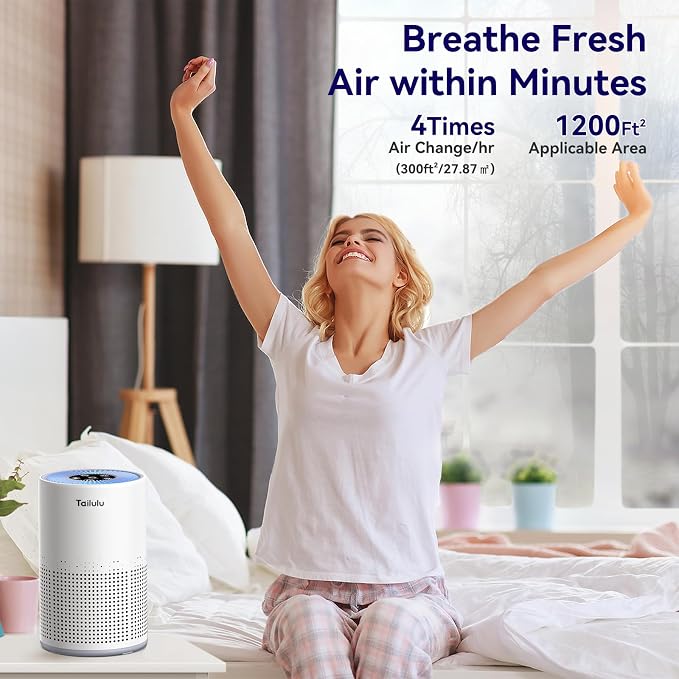 Air Purifiers for Bedroom Home Pets 1200 Ft², Tailulu H13 True HEPA Air Filter - Image 8