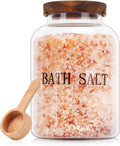 74 oz Glass Bath Salts Jar,Bath Salt Container with Wooden Lid and Scoop,Bathroom Organizers and Storage,for Bathroom Bath Decor,Home Decor,Bathtub Accessories for Women