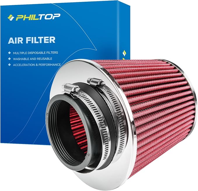 PHILTOP Universal Clamp-On Air Intake Filter, Replacement Air Filter: High Flow by PHILTOP