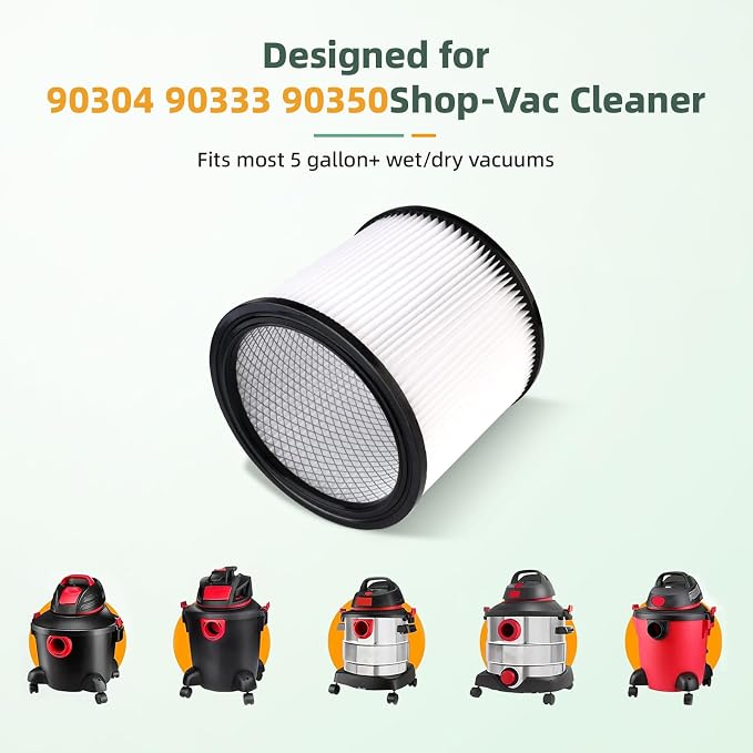 Reusable Wet Dry Vacuum Filter Replacement – Fits Shop Vac 90304 90333 90350 - Image 2