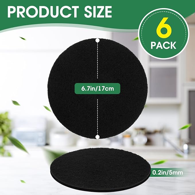 6 Pack Charcoal Filters for Compost Bucket，Compost Filters for Countertop Bin， - Image 2