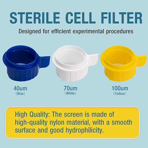 PEKYBIO 40um 70um 100um Cell Strainer Set, Stackable Handle Filter Screen - Image 2