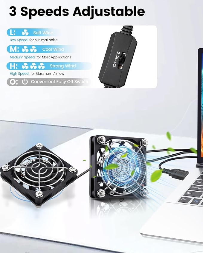 GDSTIME Dual 60mm x 10mm USB Fans - Image 4