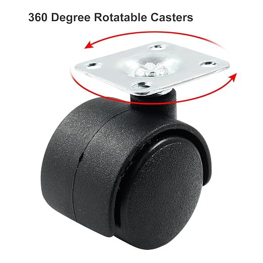 4pcs 1 Inch Swivel Caster Wheels, Heavy Duty Swivel Plate Casters Wheel - Image 3