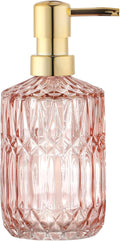 Soap Dispenser with Pump, Refillable Liquid Hand Soap Dish Soap Dispensers for Bathroom Counter, Kitchen Sink (Pink)