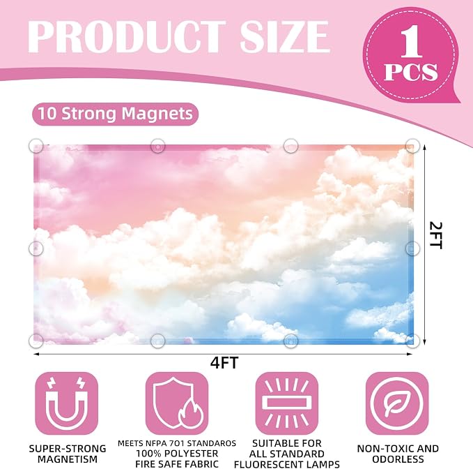Fluorescent Light Covers -1PCS 4x2 Feet Classroom Covers - Image 2