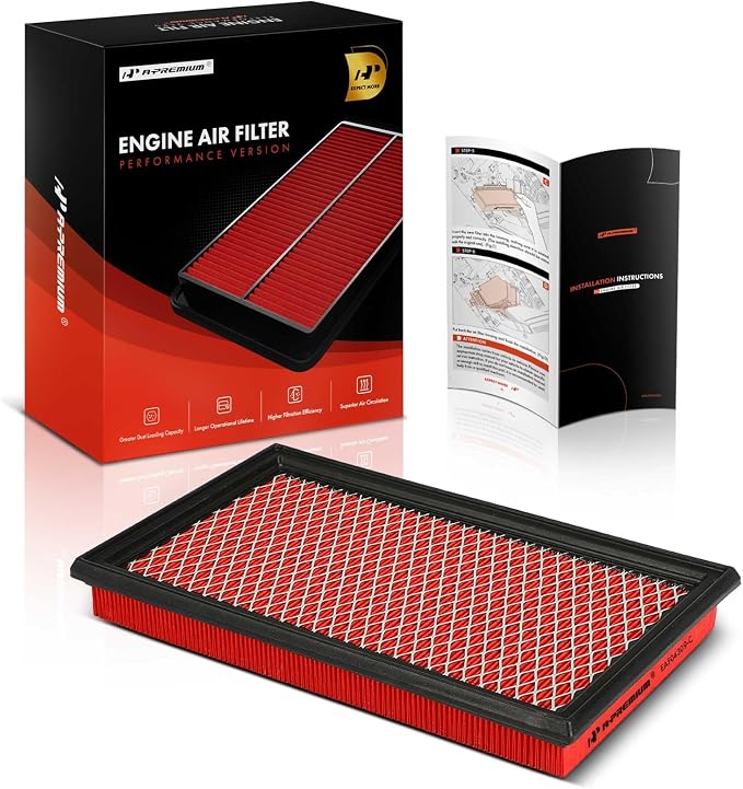 A-Premium High-performance, Pre-oiled Engine Air Filter Compatible by A-Premium